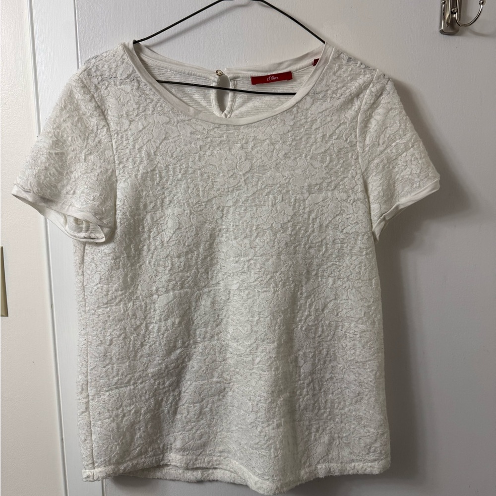 Elegant White Lace Women's Top